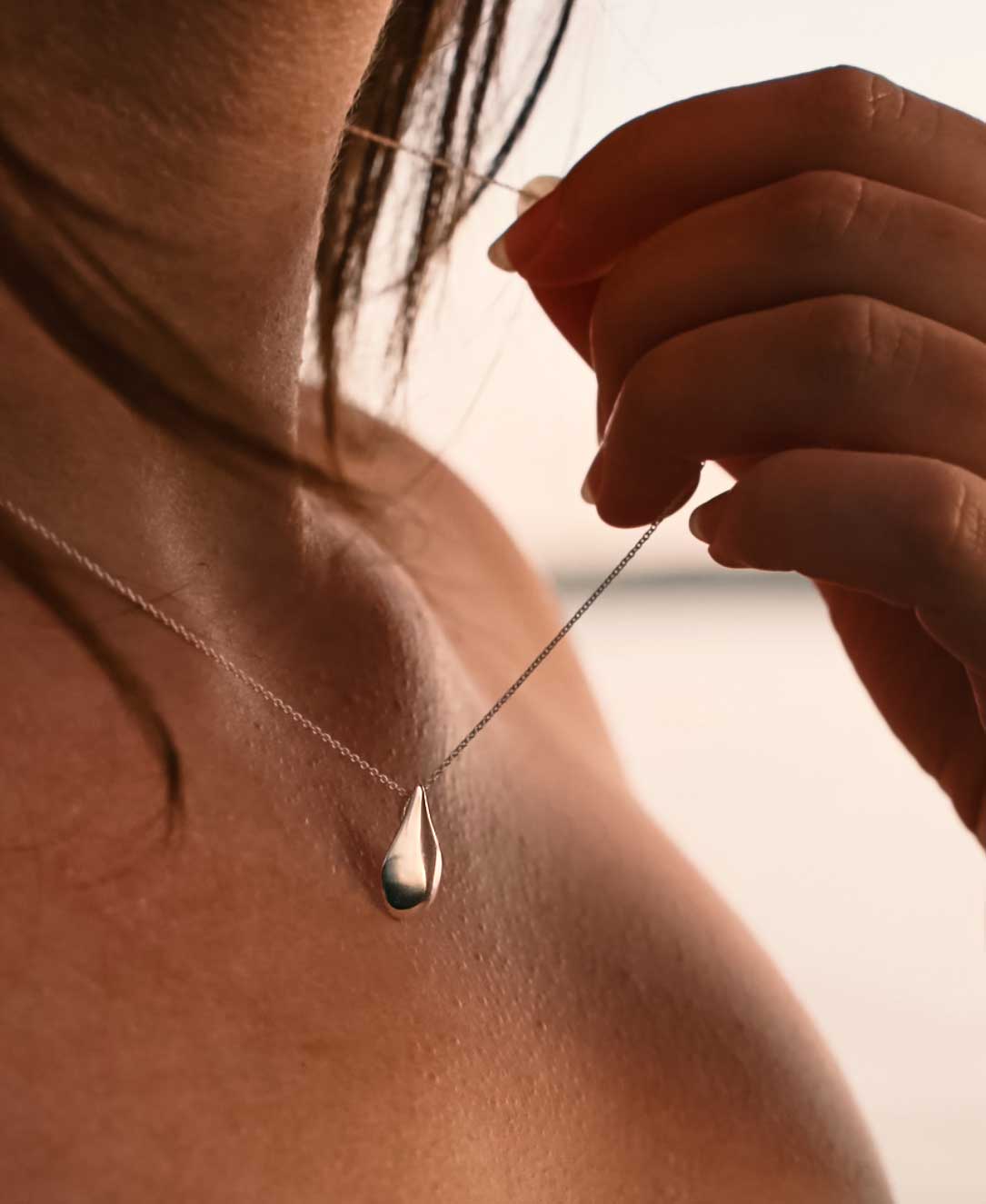 Tear of Freya Necklace - Sterling Silver Min