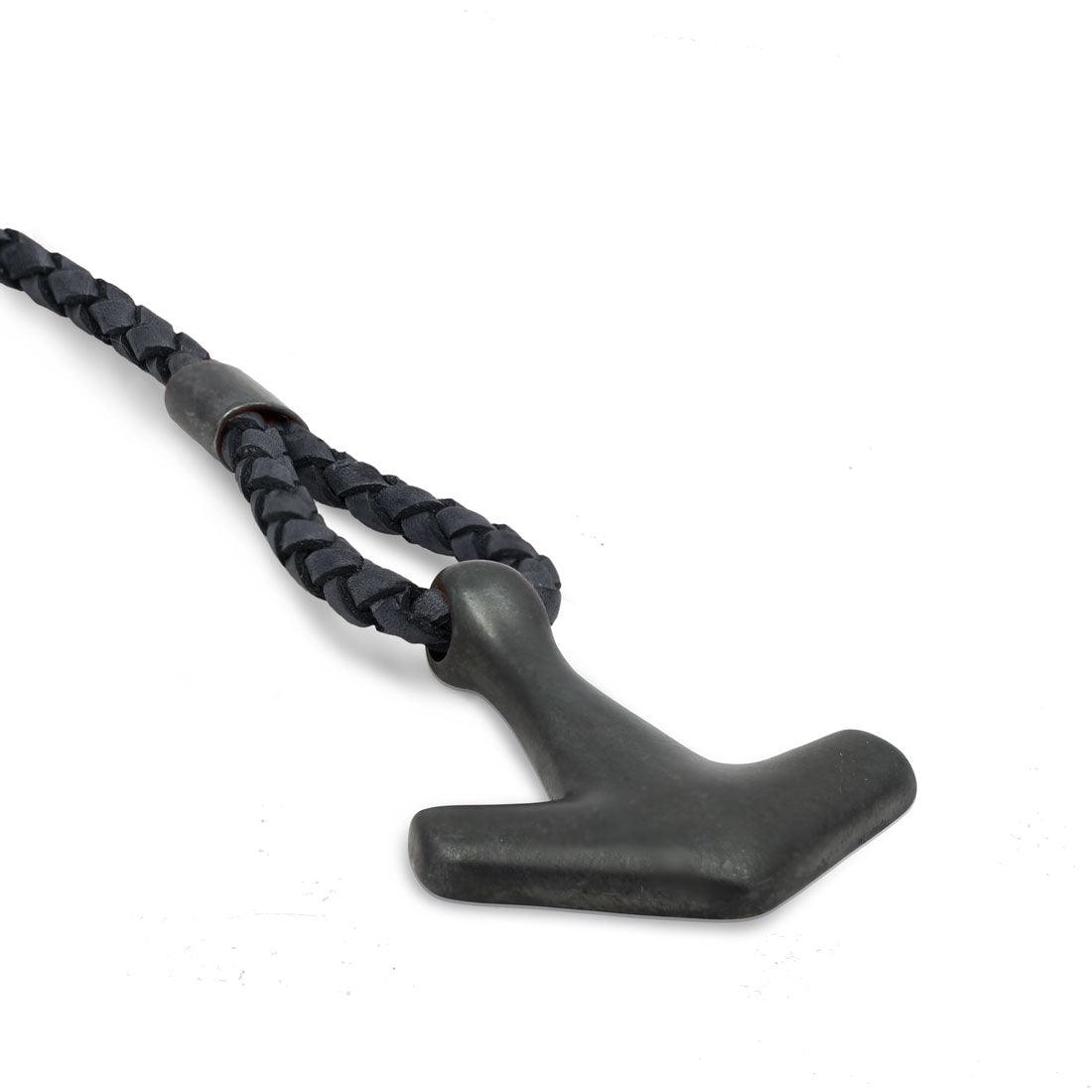 Arch Bracelet - Oxid Silver & Double Black Leather - Freya & Thor of Sweden