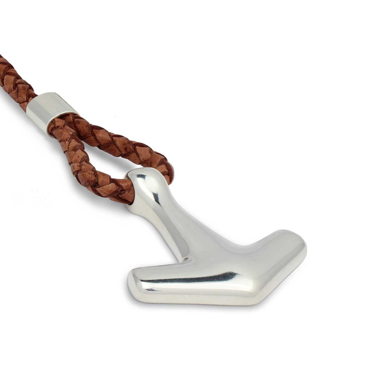 Arch Bracelet - Silver & Double Brown Leather - Freya & Thor of Sweden