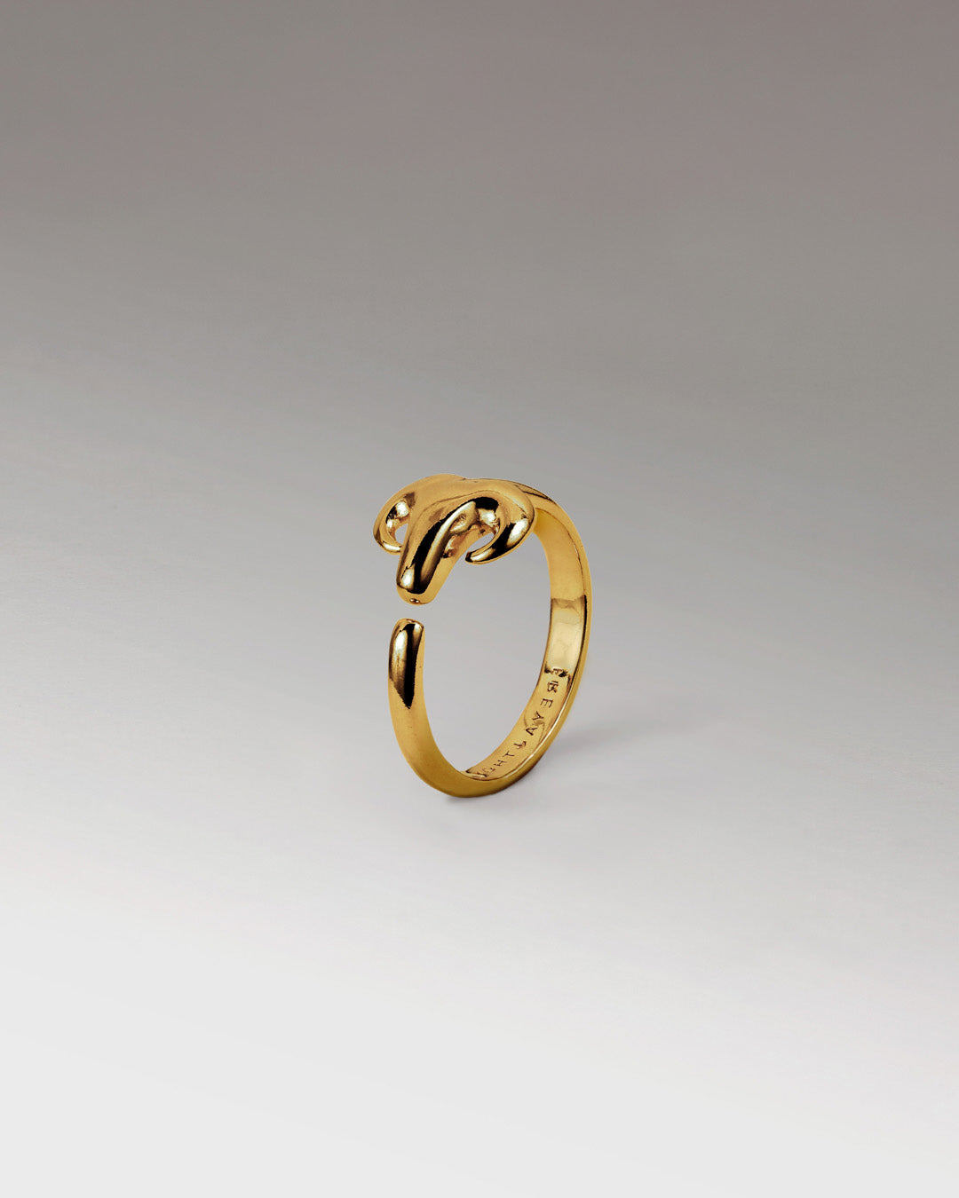 Swedish made Capra of Thor Ring, Sterling Silver & plated in 24k Gold.